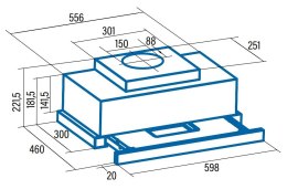 CATA TFH 6630 X /A Hood, Energy efficiency class A+, Width 60 cm, Max 605 m3/h, Touch Control, LED, Stainless steel CATA Cata