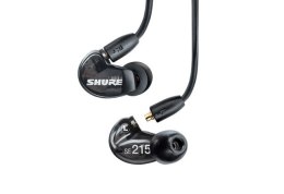 Shure SE215DYBK+UNI-EFS - Słuchawki douszne AONIC215 z pojedynczym przetwornikiem i kablem 3.5mm (czarne) SHURE