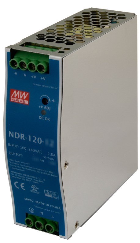 ZASILACZ IMPULSOWY NA SZYNĘ DIN MEAN WELL NDR-120-48 48V/120W/2.5A No name