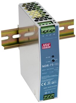 ZASILACZ IMPULSOWY NA SZYNĘ DIN MEAN WELL NDR-75-48 48V/75W/1.6A PULSAR