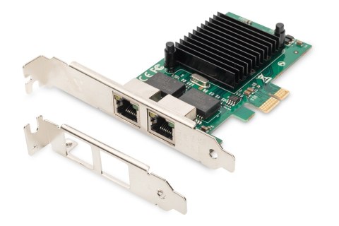 DIGITUS KARTA SIECIOWA PCIE PRZEWODOWA 2X RJ45 GIGABIT 10/100/1000MBPS LOW PROFILE DN-10132 DIGITUS