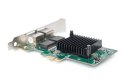 DIGITUS KARTA SIECIOWA PCIE PRZEWODOWA 2X RJ45 GIGABIT 10/100/1000MBPS LOW PROFILE DN-10132 DIGITUS