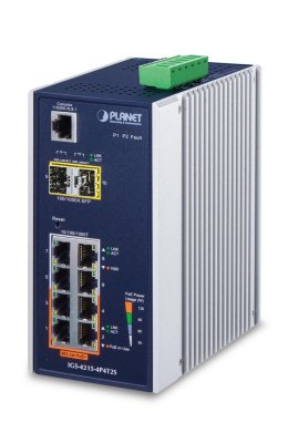 PLANET IGS-4215-4P4T2S łącza sieciowe Zarządzany L2/L4 Gigabit Ethernet (10/100/1000) Obsługa PoE Niebieski, Biały Planet