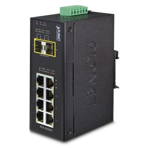 Planet IGS-1020TF łącza sieciowe Nie zarządzany Gigabit Ethernet (10/100/1000) Czarny Planet