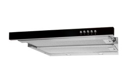 Okap podszafkowy teleskopowy AKPO WK-7 LIGHT GLASS 60 INOX CZARNY (600mm; kolor inox, front czarne szkło) AKPO