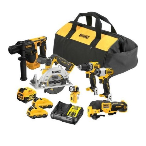 DEWALT.ZESTAW COMBO 12V DCK611P1D2 (DCH072+DCS512+DCD701+DCF801+DCS353+DCL510) 1x5,0 2x2,0Ah TORBA DeWalt