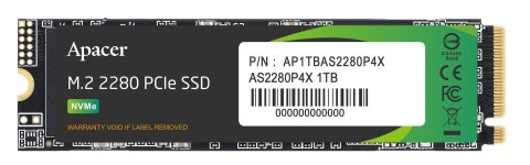 Dysk SSD Apacer AS2280P4X 1TB M.2 PCIe NVMe Gen3 x4 2280 (2100/1700 MB/s) Apacer