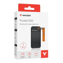 Dysk SSD zewnętrzny Verbatim Pocket SSD 1TB USB-C 3.2 Gen 2 czarny/pomarańczowy Verbatim