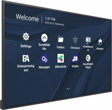 Viewsonic CDE4330 signage display 109,2 cm (43") Wi-Fi 450 cd/m2 4K Ultra HD Czarny Ekran dotykowy Procesor wbudowany Android 11 VIEWSONIC