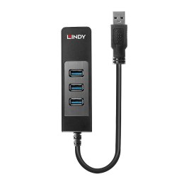 Lindy 43176 Hub USB 3.0 3 Ports, RJ-45 LINDY