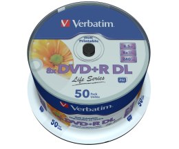 Płyta DVD+R 8.5GB 8X DOUBLE LAYER/WIDE PRINTABLE SURF 50ER SPIN Verbatim