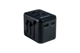 UTA-02 UNIV. TRAVEL ADAPTER/1 XUSB-C PD 20W/1 XUSB-A QC 3.0 Verbatim