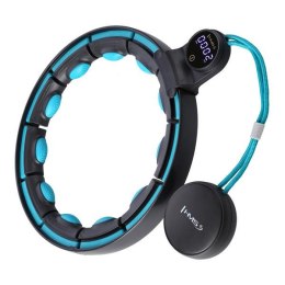 HHM17 HULA HOP BLACK/TURQUOISE Z MAGNESAMI I OBCIĄŻNIKIEM + LICZNIK HMS