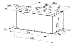 Okap do zabudowy MPM-60-OW-01N inox MPM