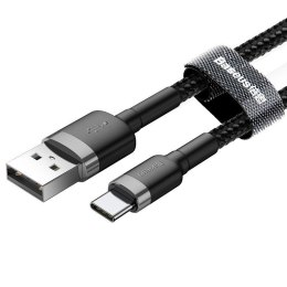 Kabel Baseus Cafule CATKLF-BG1 (USB 2.0 - USB typu C ; 1m; kolor szaro-czarny) Baseus