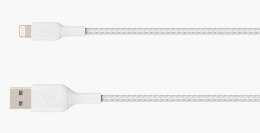 Kabel Belkin BoostCharge Braided Lightning to USB-A Cable 15cm oplot White Belkin