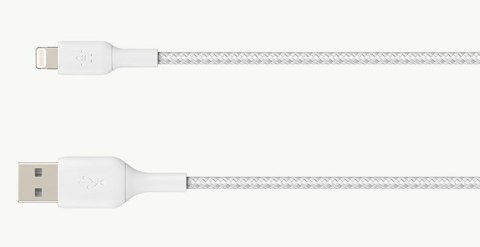 Kabel Belkin BoostCharge Braided Lightning to USB-A Cable 15cm oplot White Belkin