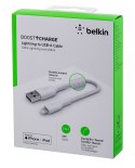 Kabel Belkin BoostCharge Braided Lightning to USB-A Cable 15cm oplot White Belkin