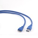 Kabel GEMBIRD CCP-MUSB3-AMBM-0.5M (USB M - Micro USB M; 0,50m; kolor niebieski) GEMBIRD