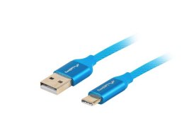 Kabel Lanberg Premium QC 3.0 CA-USBO-22CU-0005-BL (USB 2.0 typu A M - USB typu C M; 0,50m; kolor niebieski) Lanberg