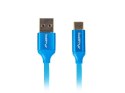 Kabel Lanberg Premium QC 3.0 CA-USBO-22CU-0010-BL (USB 2.0 typu A M - USB typu C M; 1m; kolor niebieski) Lanberg