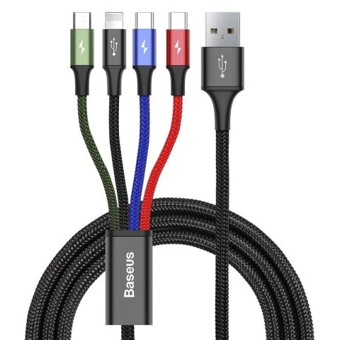 Zestaw kabli zasilający Baseus CA1T4-B01 (USB - Lightning, Micro USB, USB typu C ; 1,2m; kolor czarny) Baseus