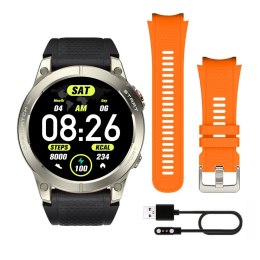 Smartwatch sportowy Manta Activ X GPS srebrny + pomarańczowy pasek Manta Multimedia Sp. z o.o.