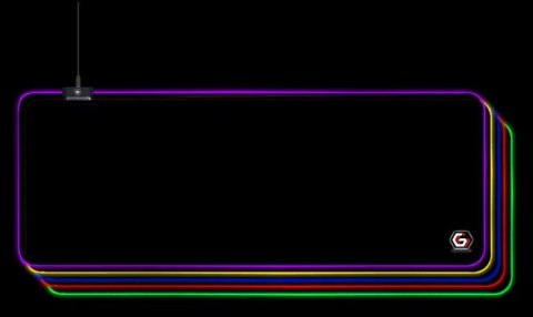 GEMBIRD PODKŁADKA POD MYSZ GAMING, Z EFEKTEM ŚWIETLNYM LED, CZARNA, ROZMIAR - L GEMBIRD
