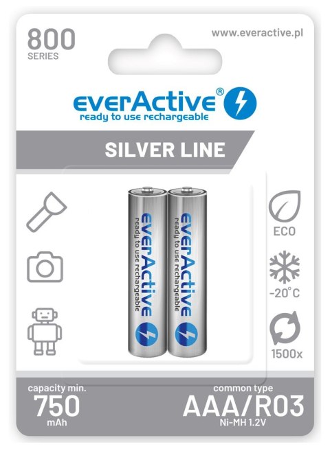 EVERACTIVE AKUMULATORKI AAA 800 MAH - 2 SZTUKI EVHRL03-800 EverActive