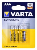 Zestaw baterii cynkowo-węglowe VARTA Superlife R03 AAA (Zn-C; x 4) VARTA