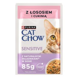 PURINA Cat Chow Sensitive łosoś i cukinia - mokra karma dla kota - 4x85g PURINA NESTLE