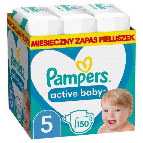 Pampers Zestaw pieluch Active Baby MTH Box 5 (11-16 kg); 150 Pampers