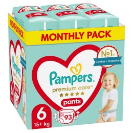 Pieluchy PAMPERS Premium PANTS MTH rozm 6 (15-25kg) 93szt Pampers