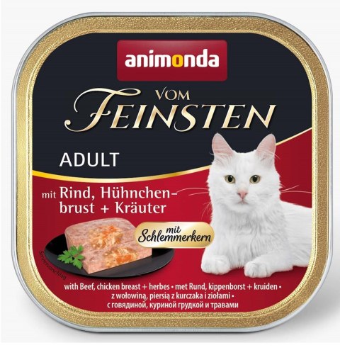 ANIMONDA Vom Feinsten Classic Cat wołowina, pierś z kurczaka i zioła - mokra karma dla kota - 100 g Animonda