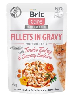 BRIT Care Fillets in Gravy filety z indykiem i łososiem w sosie - mokra karma dla kota - 85 g Brit