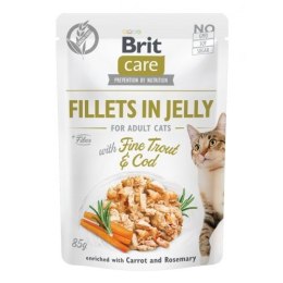 BRIT Care Fillets in Jelly filety z pstrągiem i dorszem w galaretce - mokra karma dla kota - 85 g Brit