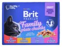 BRIT Cat Pouches Family Plate - mokra karma dla kota - 12 x 100g Brit