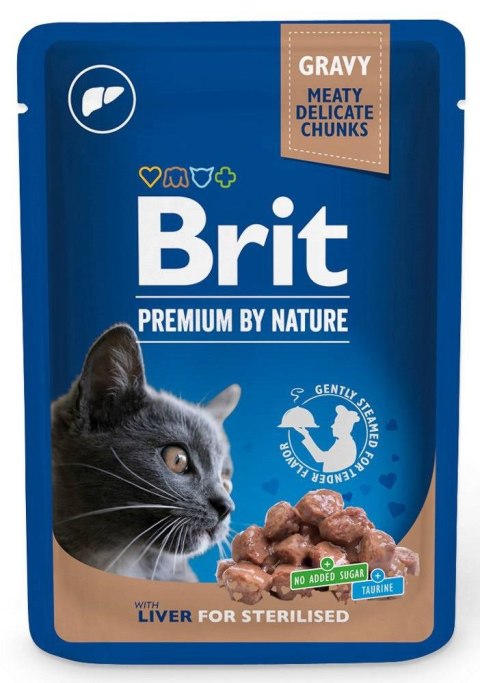 BRIT Premium Cat Liver Sterilised - mokra karma dla kota - 100 g Brit