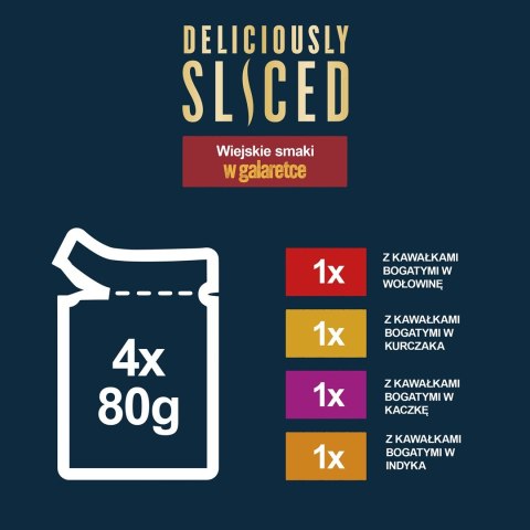 FELIX Deliciously Sliced Wiejskie Smaki - mokra karma dla kota - 4x 80 g PURINA NESTLE