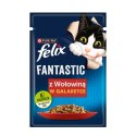 FELIX Fantastic Wołowina w galaretce - mokra karma dla kota - saszetka 100 g PURINA NESTLE