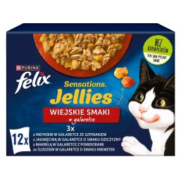 FELIX Sensations indyk, makrela, jagnięcina - mokra karma dla kota - 12x 85g PURINA NESTLE