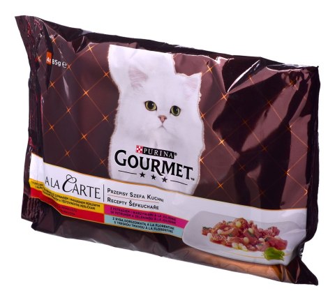 GOURMET A la Carte Kurczak, Pstrąg, Wołowina, Rdzawiec - mokra karma dla kota - 4 x 85 g PURINA NESTLE