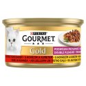 GOURMET GOLD Wołowina z kurczakiem mix kawałków na parze i w sosie - mokra karma dla kota - 85 g PURINA NESTLE