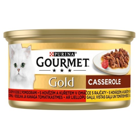 GOURMET GOLD Wołowina z kurczakiem w sosie pomidorowym 85g PURINA NESTLE