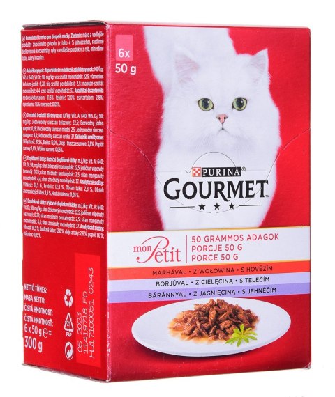 GOURMET Mon Petit Mix Mięsny - mokra karma dla kota - 6 x 50 g PURINA NESTLE