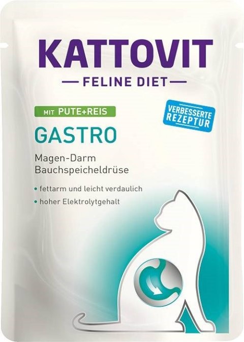 KATTOVIT GASTRO Indyk z ryżem 85g dla kota KATTOVIT