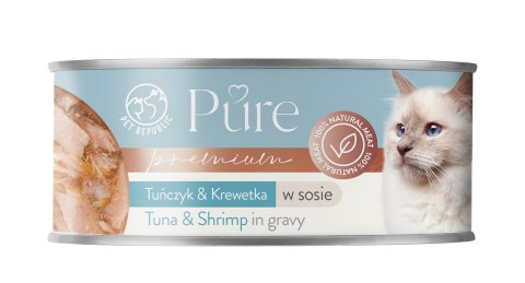 PETrepublic PURE dla kota tuńczyk i krewetka 80 g PetRepublic