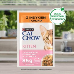 PURINA Cat Chow kitten indyk i cukinia w galaretce - mokra karma dla kota - 4x85g PURINA NESTLE