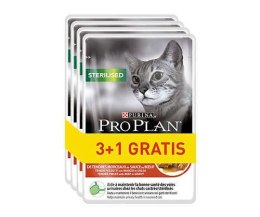 PURINA Pro Plan Sterilised Wołowina - mokra karma dla kota - 85g 3+1 saszetka gratis PURINA NESTLE