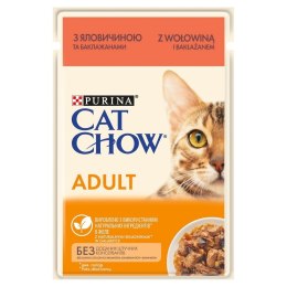 Purina CAT CHOW ADULT Wołowina i Bakłażan w galaretce - mokra karma dla kota - saszetka 85 g PURINA NESTLE